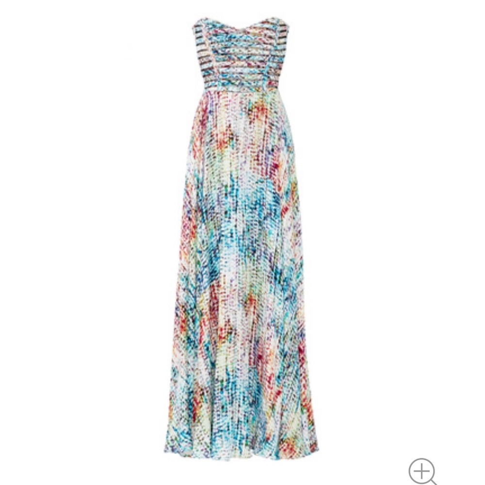 Parker watercolor rainbow maxi dress gown